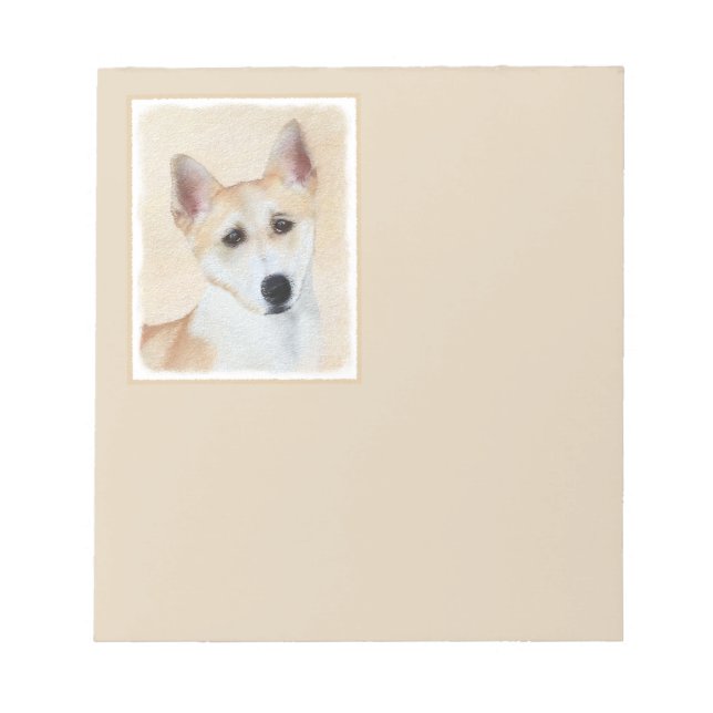 Canaan Dog Painting - Cute Original Dog Art Notepad (Front)