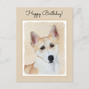 Canaan Dog Painting - Cute Original Dog Art Postcard