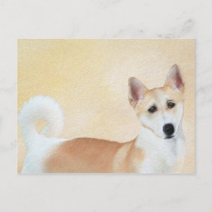 Canaan Dog Painting - Cute Original Dog Art Postcard