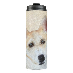 Canaan Dog Painting - Cute Original Dog Art Thermal Tumbler