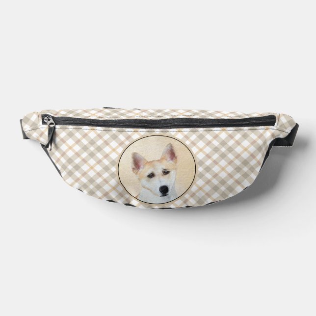Canaan Dog Painting Cute Original Pet Dog Art Fanny Pack (Lay Down)
