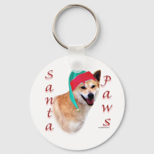 Canaan Dog Santa Paws Keychain