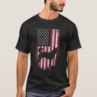 Canaan Dog Silhouette USA S, 4Th Of July American T-Shirt