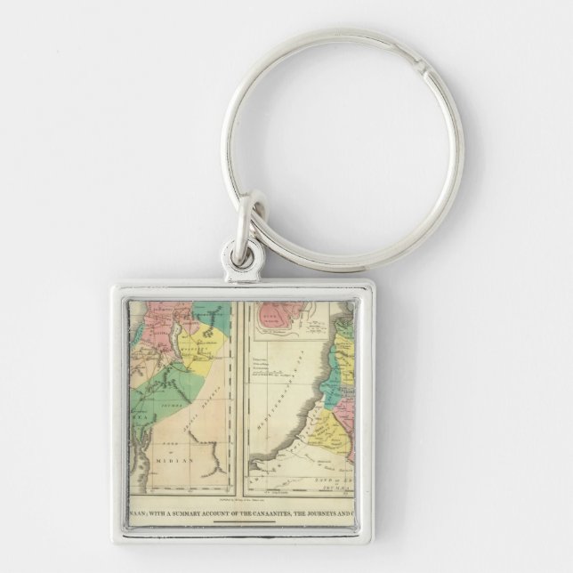 Canaan - Israel Atlas Map Keychain (Front)
