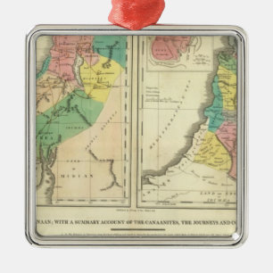 Canaan - Israel Atlas Map Metal Ornament