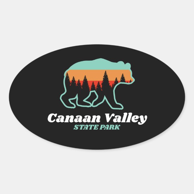 Canaan Valley Resort State Park West Virginia Bear Oval Sticker (Front)