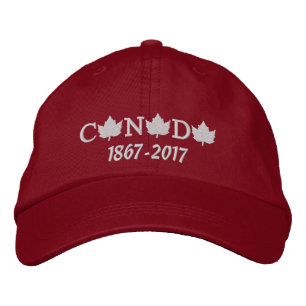 Canada 150 Embroidered Red Baseball Cap