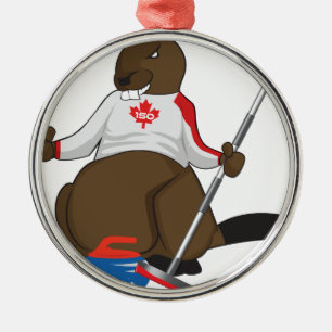 Canada 150 in 2017 Beaver Curling Main Metal Ornament