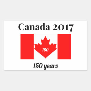 Canada 150 in 2017 Heart Flag Sticker