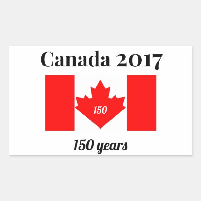 Canada 150 in 2017 Heart Flag Sticker (Front)