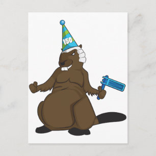 Canada 150 in 2017 Party Beaver Merchandise Postcard