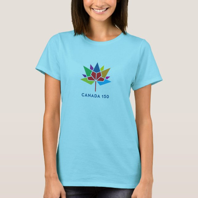 Canada 150 Official Logo - Multicolor and Blue T-Shirt (Front)