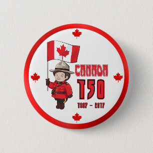 Canada 150 Years Anniversary 2 Inch Round Button