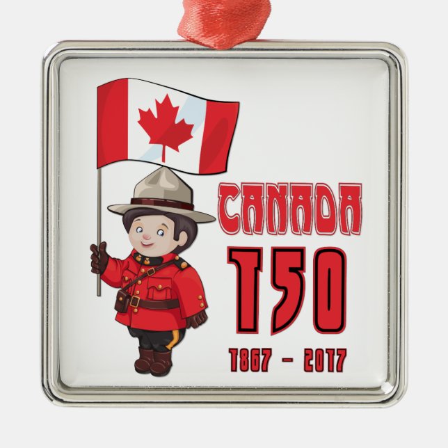 Canada 150 Years Anniversary Metal Ornament (Front)