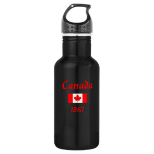 Canada 1867 Old Balthazar Font Flag Dark Color 532 Ml Water Bottle