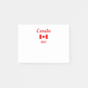 Canada 1867 Old Balthazar Font Flag Dark Color Post-it Notes