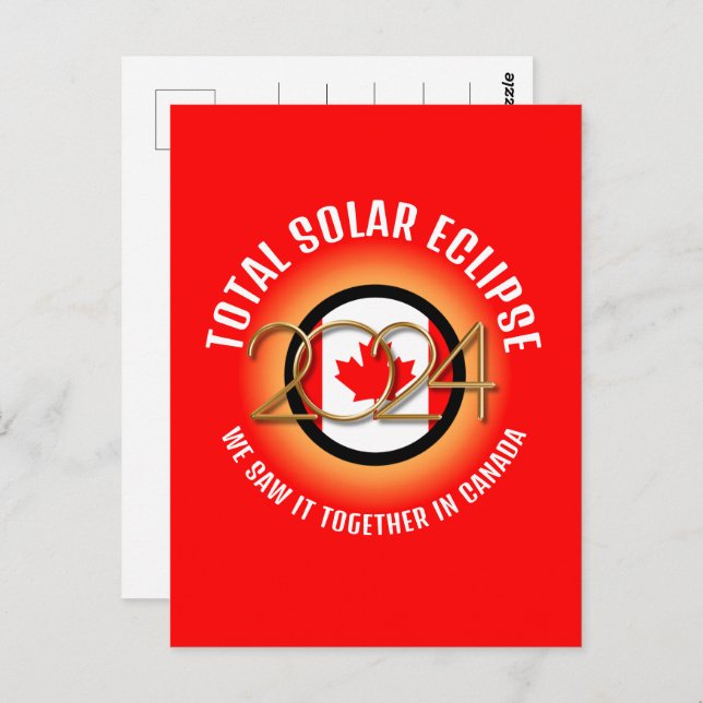 Canada 2024 TOTAL SOLAR ECLIPSE Postcard (Front/Back)