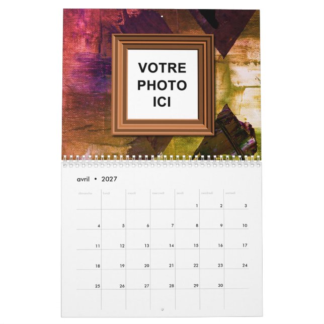 Canada 2025 Calendrier en français Insérer une pho (Apr 2027)