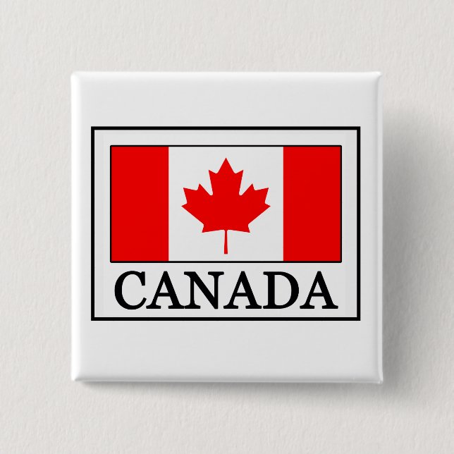 Canada 2 Inch Square Button (Front)