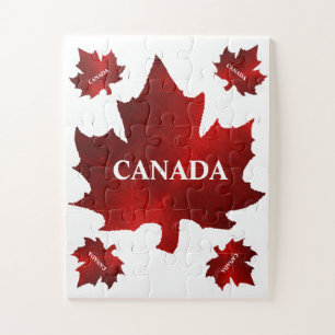 CANADA 30 Pieces Red Maple Leaf Jigsaw Puzzle