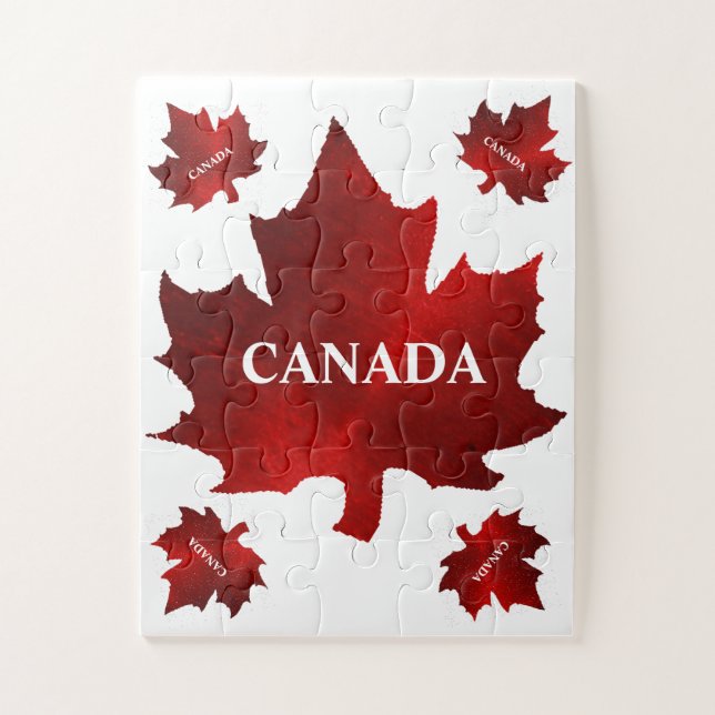 CANADA 30 Pieces Red Maple Leaf  Jigsaw Puzzle (Vertical)