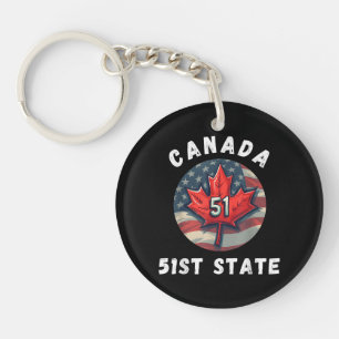 Canada 51st State Funny Canada Fifty First State Keychain