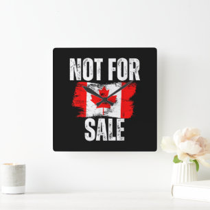 Canada 51st State Not for Sale Canadian Pride Square Wall Clock