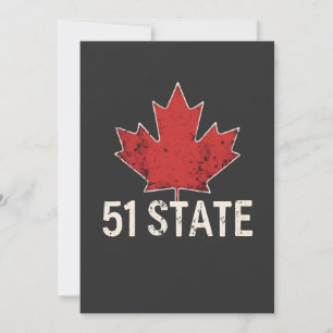Canada 51st State Trump American and Canadian Flag Invitation