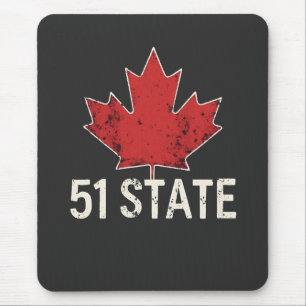 Canada 51st State Trump American and Canadian Flag Mouse Pad