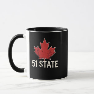 Canada 51st State Trump American and Canadian Flag Mug