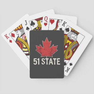 Canada 51st State Trump American and Canadian Flag Playing Cards