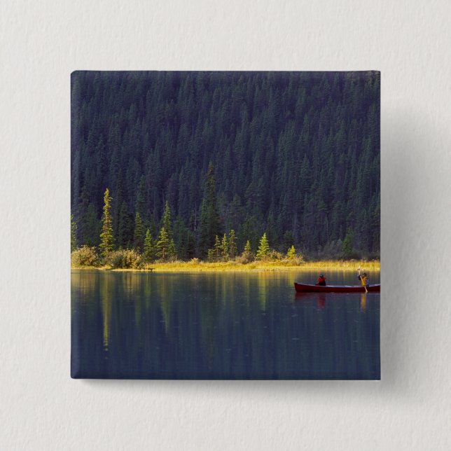 Canada, Alberta, Baniff National Park. Two boys 2 Inch Square Button (Front)