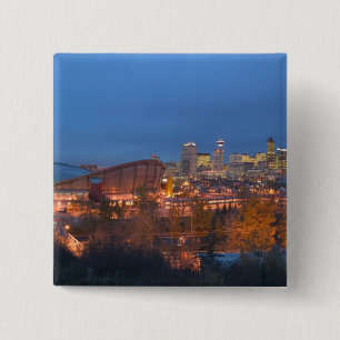 Canada, Alberta, Calgary: City Skyline from 4 2 Inch Square Button