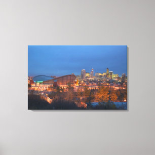 Canada, Alberta, Calgary: City Skyline from 4 Canvas Print