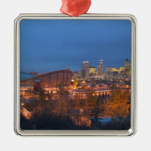 Canada, Alberta, Calgary: City Skyline from 4 Metal Ornament