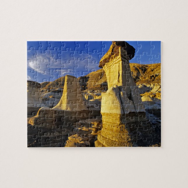 Canada, Alberta, Drumheller. Hoodoos. Jigsaw Puzzle (Horizontal)