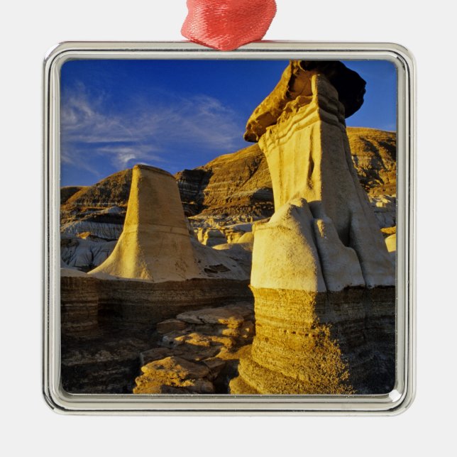Canada, Alberta, Drumheller. Hoodoos. Metal Ornament (Front)