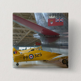 Canada, Alberta, Edmonton: Alberta Aviation 2 Inch Square Button