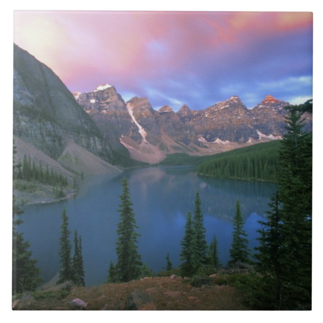Canada, Alberta, Lake Moraine at Dawn, Banff Tile (Front)