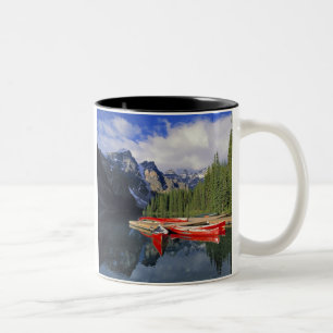 Canada, Alberta, Moraine Lake. The glassy Two-Tone Coffee Mug