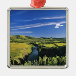 Canada, Alberta, The Highwood River Along the Metal Ornament