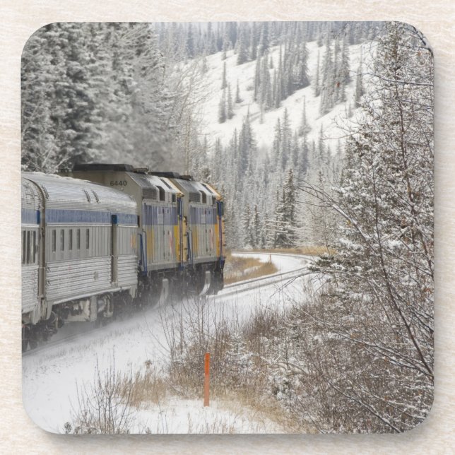 Canada, Alberta. VIA Rail Snow Train between Coaster (Front)