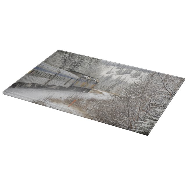 Canada, Alberta. VIA Rail Snow Train between Cutting Board (Corner)