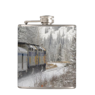 Canada, Alberta. VIA Rail Snow Train between Hip Flask