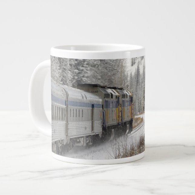 Canada, Alberta. VIA Rail Snow Train between Large Coffee Mug (Front Left)
