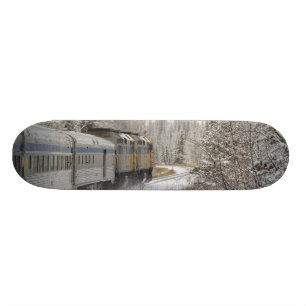 Canada, Alberta. VIA Rail Snow Train between Skateboard