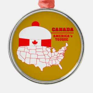 Canada -America's Cool Tuque Metal Ornament