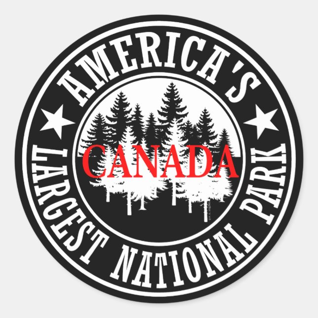 Canada America's Largest National Park Classic Round Sticker (Front)