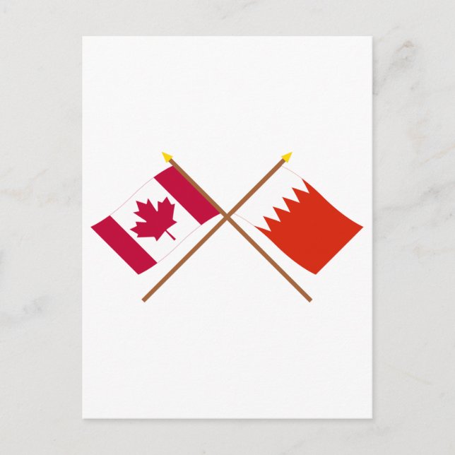 Canada and Bahrain Crossed Flags Postcard (Front)