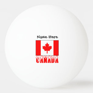 Canada and Canadian Flag Personalized Ping Pong Ball
